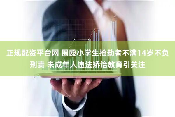 正规配资平台网 围殴小学生抢劫者不满14岁不负刑责 未成年人违法矫治教育引关注